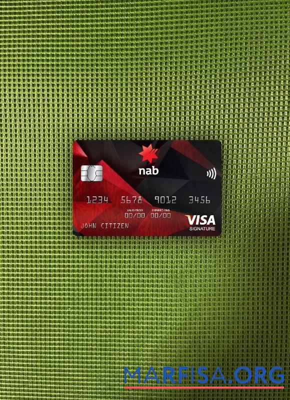 Printable USA NAB bank visa signature card photolook front example